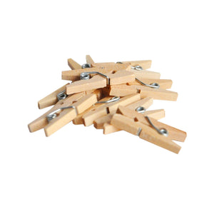 Adorox Natural Wooden Mini 1" inch Spring Clothespins Clothes Pins Wood Crafts Toys Party Favors (50 Pieces)
