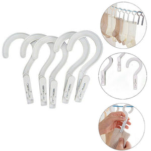 20PC Handy Laundry Hanger Hooks Clothes Pins Dry Drip Clips Home Travel Portable