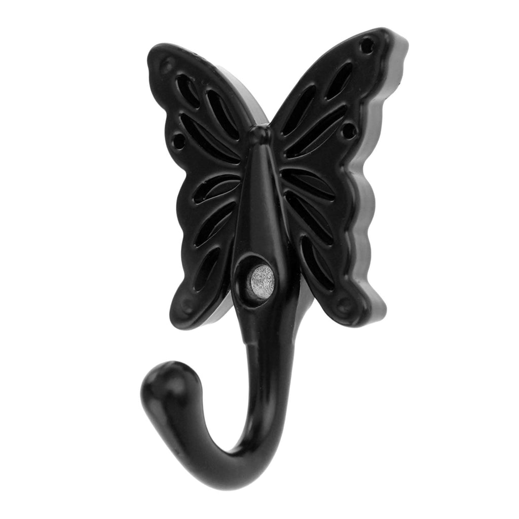 Dophee 1Pc Black Vintage Bronze Butterfly Wall Door Hooks Hanger Clothes Coat Hat Holder