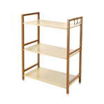 3 Tier Shelving Unit Heavy Duty Kitchen Home Storage Rack With Hook, Metal, GEYUEYA Home