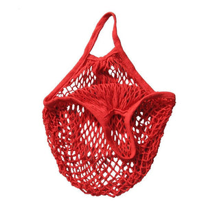 LtrottedJ Mesh Net Turtle Bag String Shopping Bag Reusable Fruit Storage Handbag Totes New (Red)