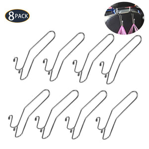 8PACK Mini Metal Headrest Car Hooks Hanger, Car Seat Holder Coat Clothes Hook Back Purse Bag Hanging Hanger Organizer, Universal Fit for All Cars to Hang Groceries, Bags, Clothes, Purses, Supplies