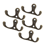 Door Wall Hat Coat Hanging Vintage Style Double Prong Hanger Hook 5pcs