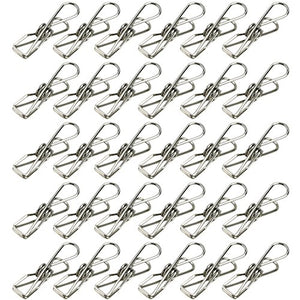 Good Grips Multi-purpose Metal Stainless Steel Wire Clips Clothes Pins Pegs Holders for Drying Clothesline,30 PCS