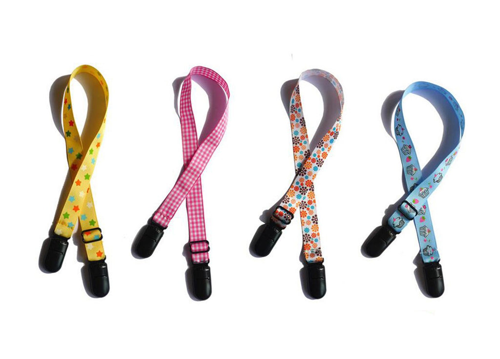 4PCS Colorful Adjustable Elderly/Adult/Baby/Toddler Napkin Clip Bib Clasp Holder Lanyard Neck Strap for Towel Apron Blanket Travel Outdoor Must-haves(Color Random)