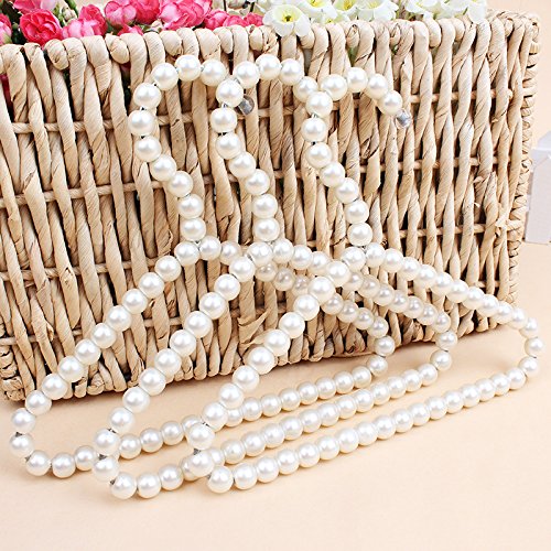 Bueer 3 Pack White Pearl Beads Metal Elegant Clothes Hangers For Kids Children Pet Dog