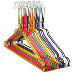 HANGERWORLD 20 Mixed Color Coating 16inch Metal Wire 13 Gauge Pants Bar Coat Clothes Garment Hangers