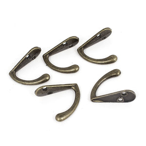 uxcell Robe Clothes Coat Wall Hanging Hooks Single Hanger Bronze Tone 5 Pcs