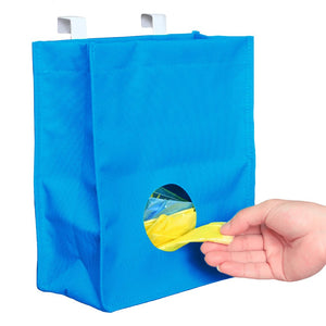 Buy Bag Dispenser | Practical Grocery Rubbish Trash Bag Storage with Hanging Holder | Waterproof Space Saving Organizer with Cabinet Cupboard Door Hook | Blue | 1230