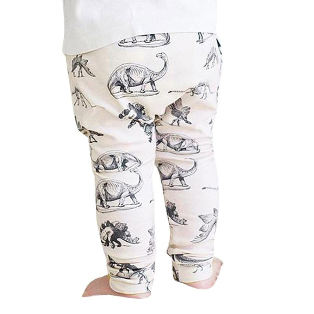 Trousers,BeautyVan Toddler Kid Boy Dinosaurs Print Elasticity Long Pants Lovely Harem Trousers (3T, Beige)