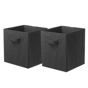 ShellKingdom Storage Bins, Foldable Fabric Storage Cubes and Cloth Storage Organizer Drawer for Closet and Toys Storage,2 Pack（Black）