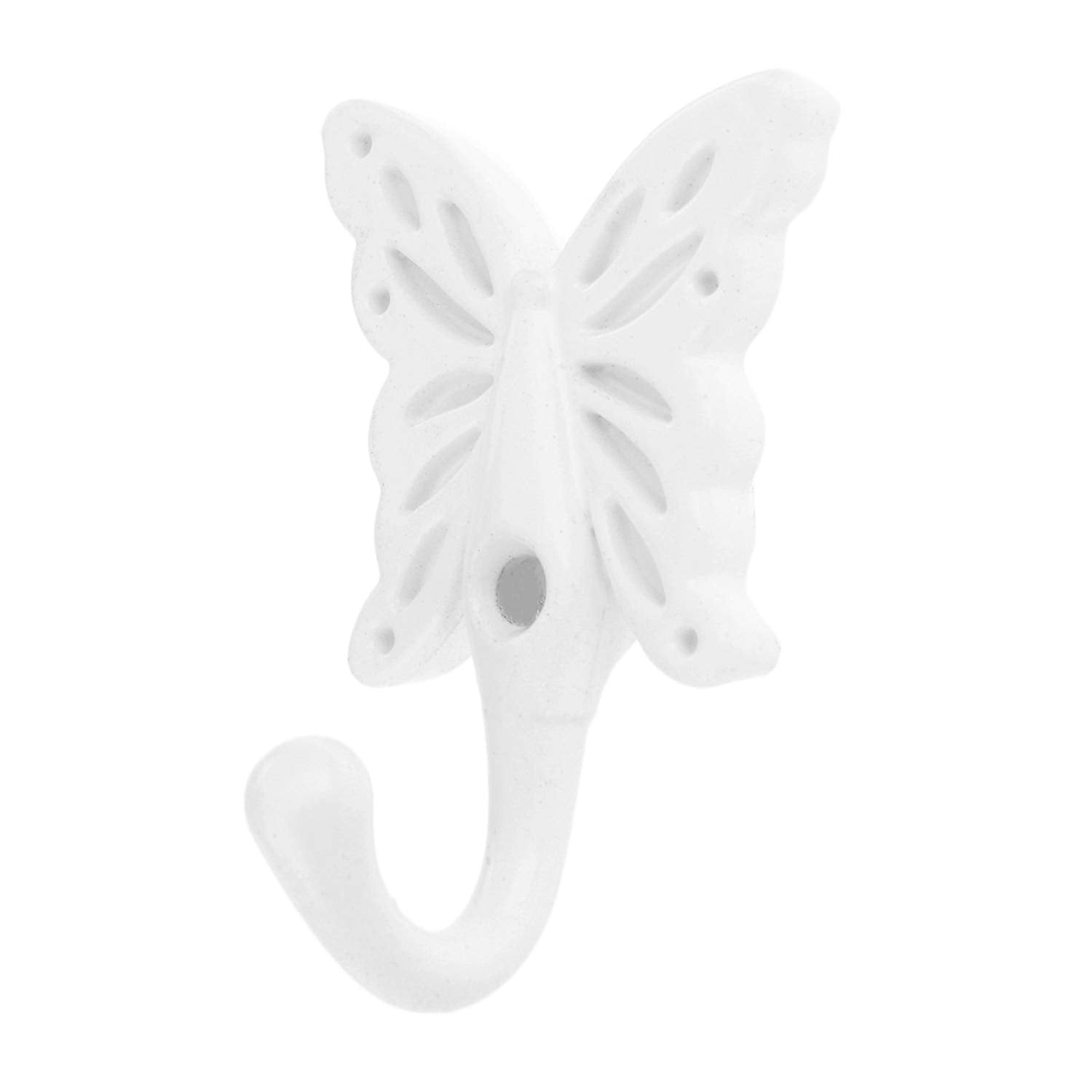 Dophee 5Pcs White Hanger Hooks Modern Nordic Style for Wall Door Clothes Coat Hat Holder Butterfly Shaped