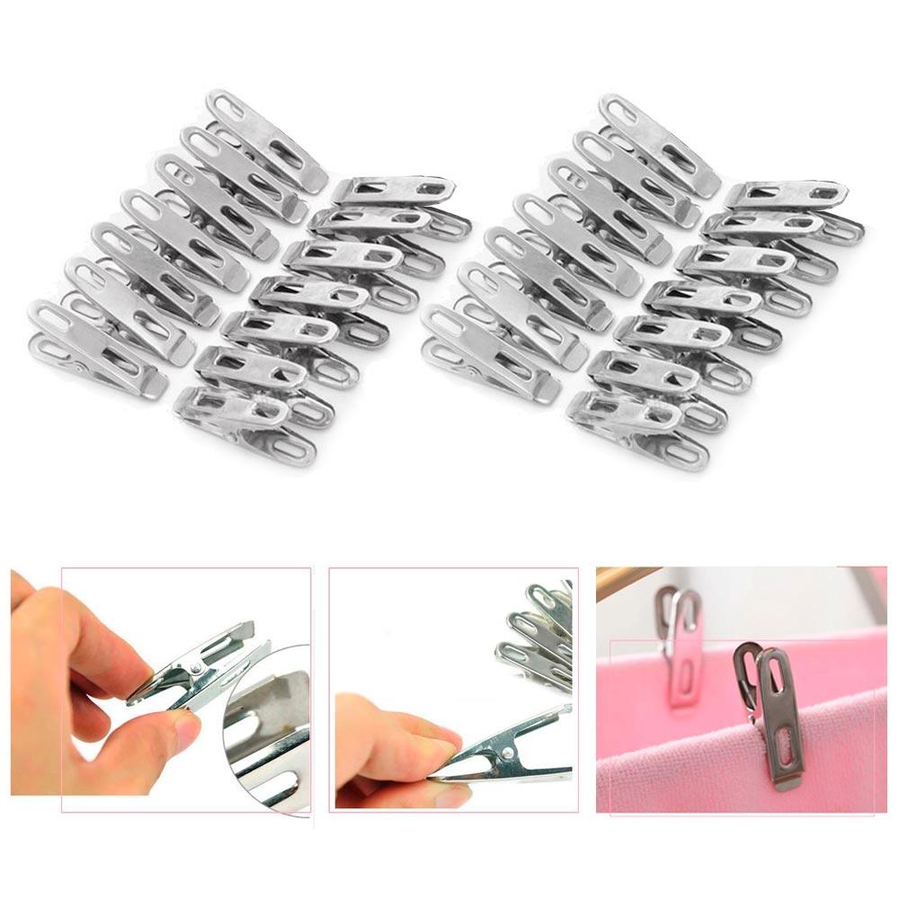 28 Pc Heavy Duty Metal Clothespins Laundry Clips Bag Clothes Pins Hangs Clothing