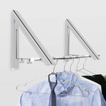 Becko Wall Mounted Clothes Hanger Aluminum Folding Drying Coat Racks Home Storage Organiser 2 Packs