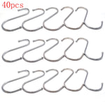 Antrader 4 Inch S Shaped Hooks Metal Heavy-Duty Hanging Hooks Multiple Uses Hangers for Kitchenware Pots Utensils Plants Towels Clothes 40pcs