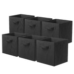 ShellKingdom Storage Bins, Foldable Fabric Storage Cubes and Cloth Storage Organizer Drawer for Closet and Toys Storage,6 Pack（Black）