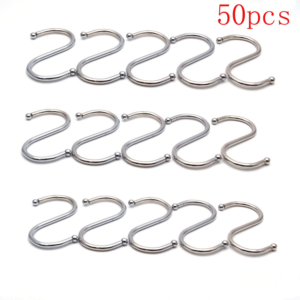 Antrader S Hooks 2.7" Length Metal Heavy-Duty S Shaped Hanging Hooks Storage Solutions for Hanging Pots and Pans, Plants, Utensils, Towels etc. Set of 50