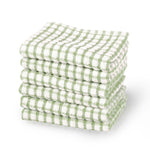 uxcell Cotton Terry Kitchen Towel Dish Cloth, Cleaning Drying Hotel Wash Cloth, 15 x 10.5 inches, Pack of 6, Green