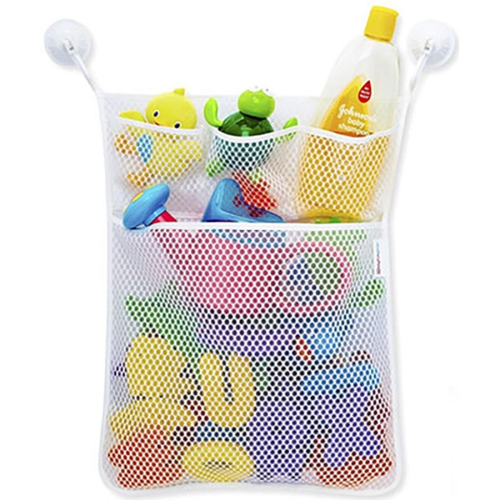 Clearance Deal! Hot Sale!Toys Storage Bag, Fitfulvan Baby Bath Time Toy Tidy Storage Hanging Bag Mesh Bag Mesh Bathroom Organiser Net (White)