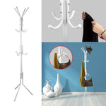 Graspwind 12-Hook Metal Coat Rack, Standing Entryway Coat Rack Coat Tree Hat Hanger Holder for Jacket Umbrella Tree Stand,White