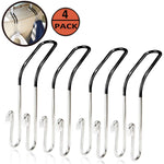 EldHus 4-Pack Car Hooks, Truck Vehicle Back Seat Headrest Hanger Holder Hook for Bag Purse Cloth Coat Grocery (Metallic)