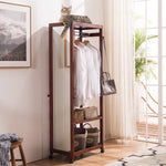 Free Standing Armoire Wardrobe Closet with Full Length Mirror, 67'' Tall Wooden Closet Storage Wardrobe with Brake Wheels,Hanger Rod,Coat Hooks,Entryway Storage Shelves Organizer-Ivory White