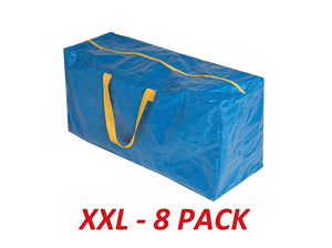 35"X17"X13"- Pack of 8,Klickpick Home Heavy Duty Extra Large Reusable Storage Bags, Laundry Bag Shopping Moving Totes Bags Storage Bins Backpack Handles,-LARGER THAN IKEA FRAKTA BAGS