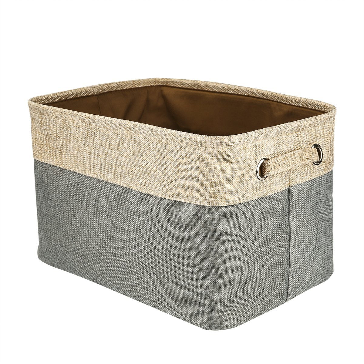Foldable Convenient Storage Box Organizing Basket Closet Organizer with Handles, Cotton & Jute