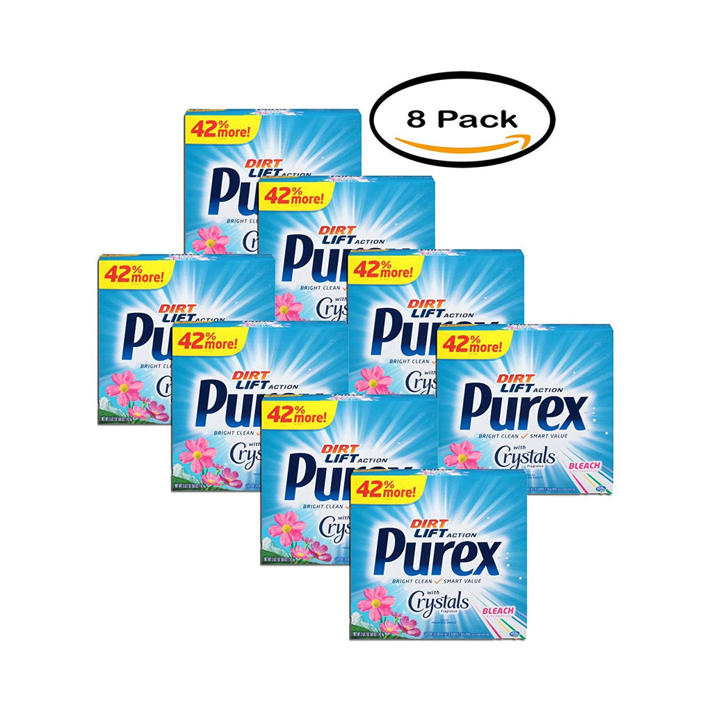 PACK Of 8 - Purex Powder Laundry Detergent with Bleach Alternative, Fresh Mountain Breeze, 50 Ounces