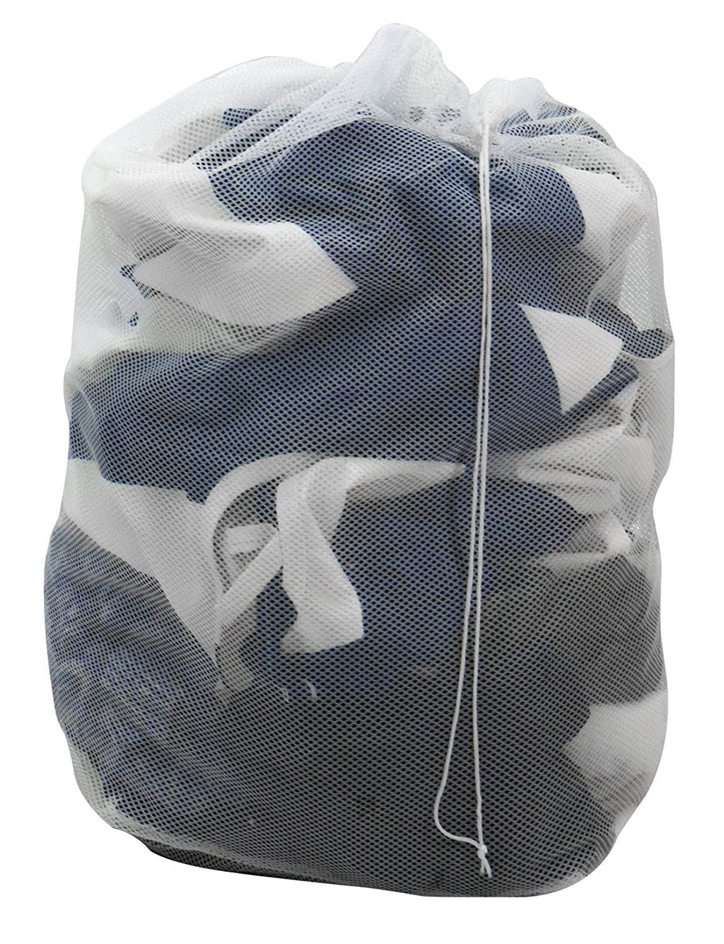 Sorbus Mesh Laundry Bag – Portable, Foldable for Storage, Fits Inside Hamper – Great for Laundry Room, Bedroom, Bathroom, Closet, College Dorm (Bag, White)