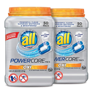 all Oxi POWERCORE PACS Laundry Detergent 50 ct Tub - 2 Pack