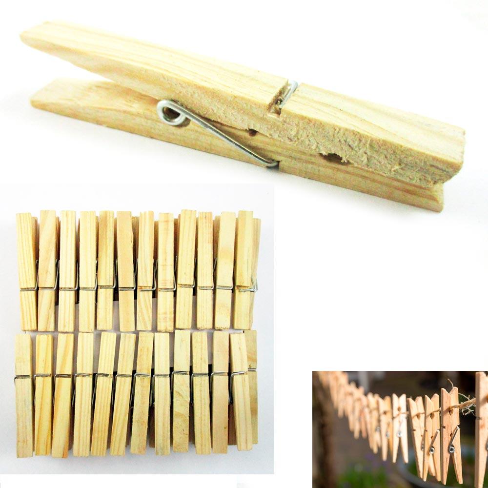 160 Wood Wooden 2 3/4" Inch Large Spring Clothespins Laundry Clothes Pins Crafts