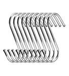 Medium Size Stainless Round S Shaped Hooks Kitchen Pot Pan Hanger Clothes Storage Rack 8.5CM ("S" Hook)