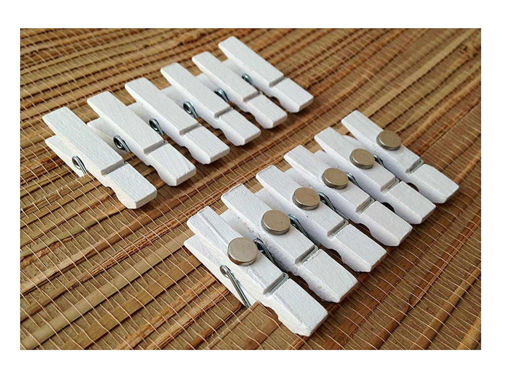 Mini White Magnetic Clothespins Clip Magnets Fridge Magnets Bulletin Board Magnets 12 pack