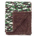 Baby Laundry Green Camo Patterned Minky Cuddle Blanky (13"x18”)