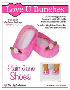 Plain Jane 18" Doll Shoe Pattern