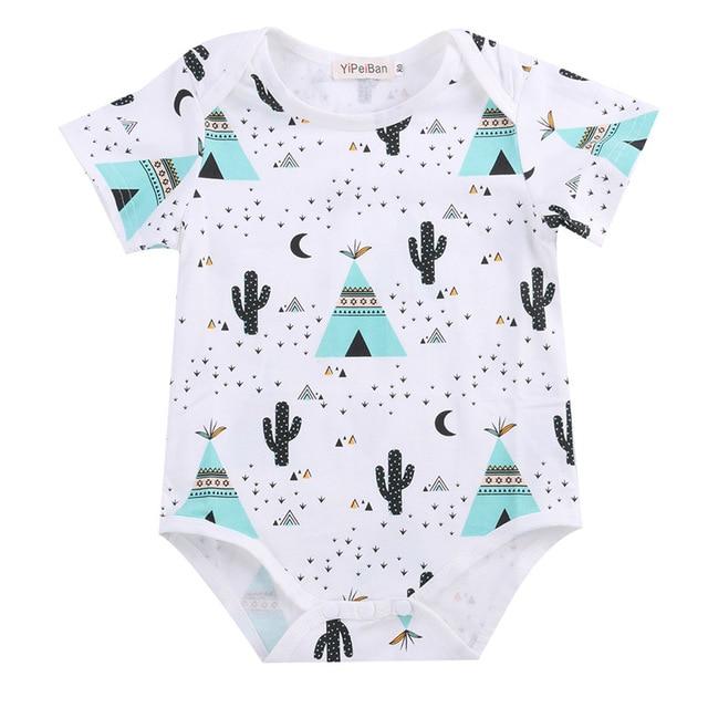 2016 Summer new baby boys clothes pineapple cactus pattern short sleeve infant cotton jumpsuit newborn baby girl rompers