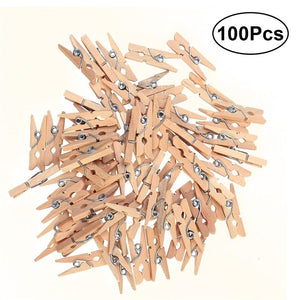100pcs 2.5CM Wooden Clothespins Clothes Pegs Pins